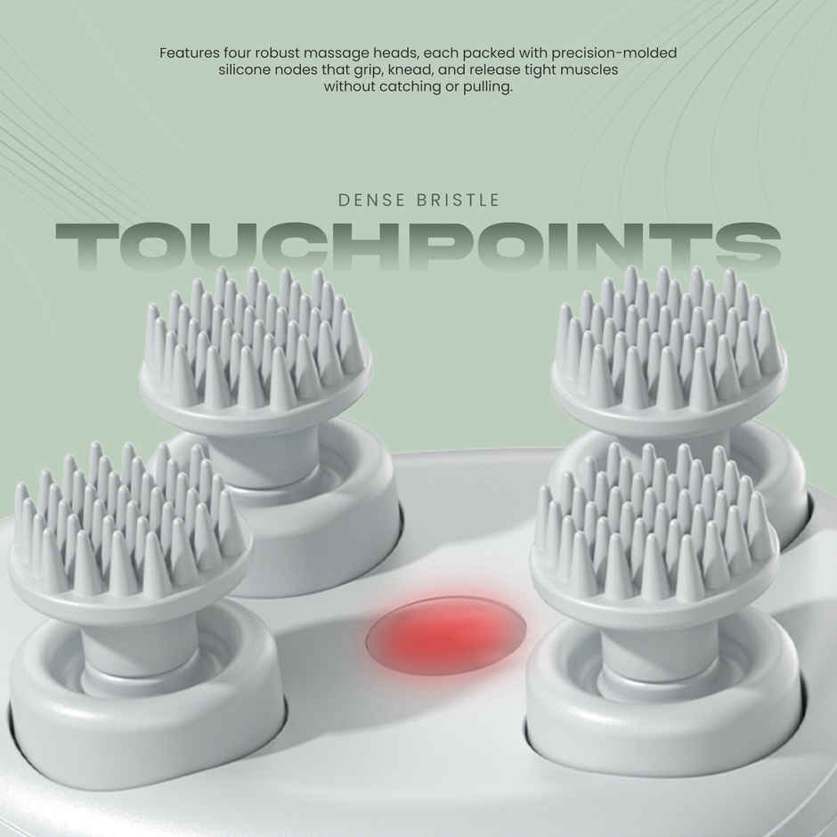 Sicaro RP201 Relax Pro Electric Rechargeable Scalp and Body Massager | Soft Silicone Bristles | Green