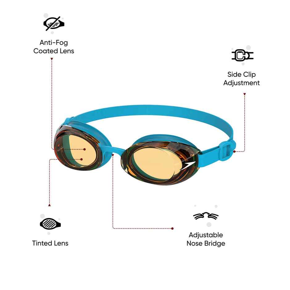 Speedo Unisex Kids Jet 2.0 Anti Fog coated lens Swim Goggles | Blue - 6-14 Years