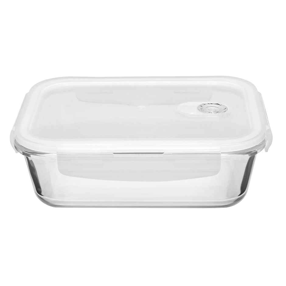 Cutting EDGE 1040ml Glass Food Storage Container | Borosilicate , Air Vent Lid | Set of 2