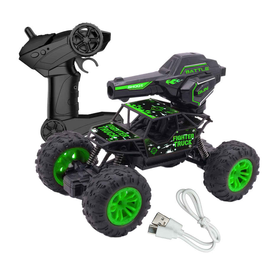 SEEDO Remote Control Car 1:18, 2.4 GHz, Type-C Rechargeable, Fast Speed Gun Rock Crawler | Green