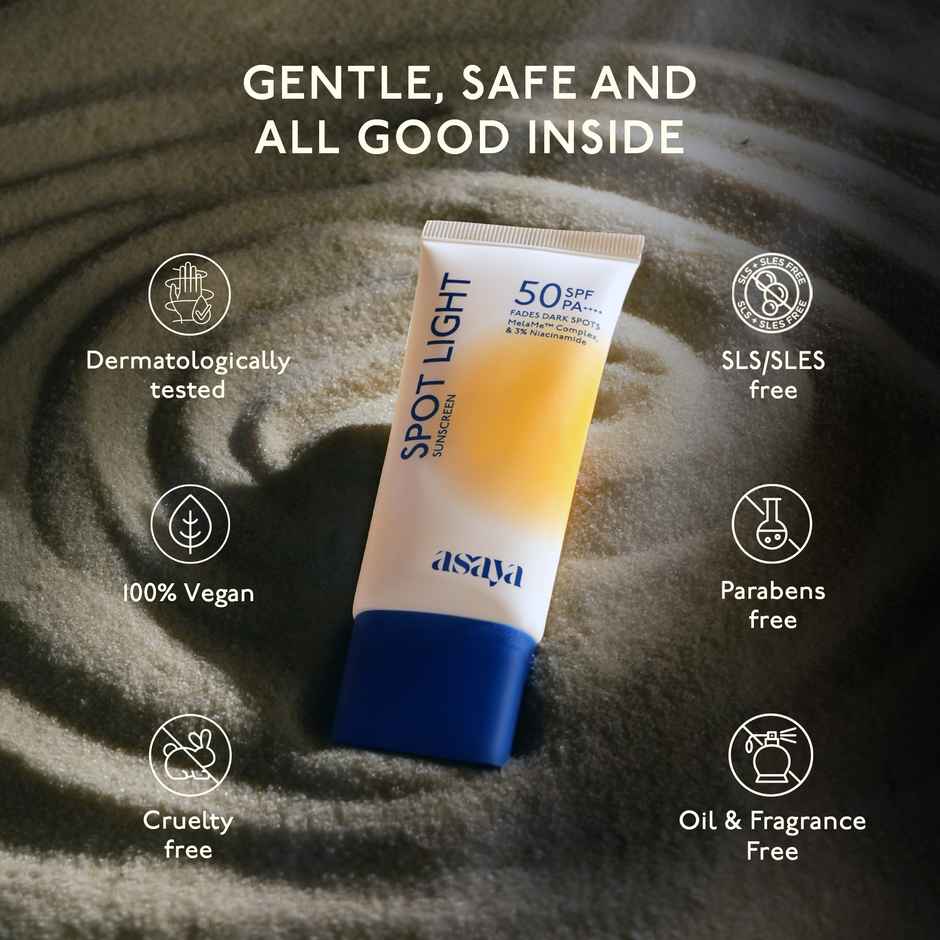 Asaya Dark Spot Fading Sunscreen SPF 50 PA++++ With Melame Complex | Niacinamide & Licorice Extract