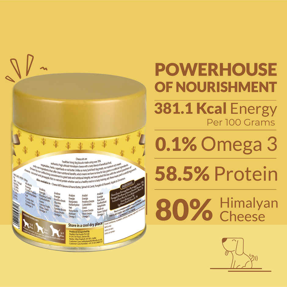 Pawfect Cheesecuits Cheese Biscuits with Pineapple, Coconut & Eggs Dog Training Treats