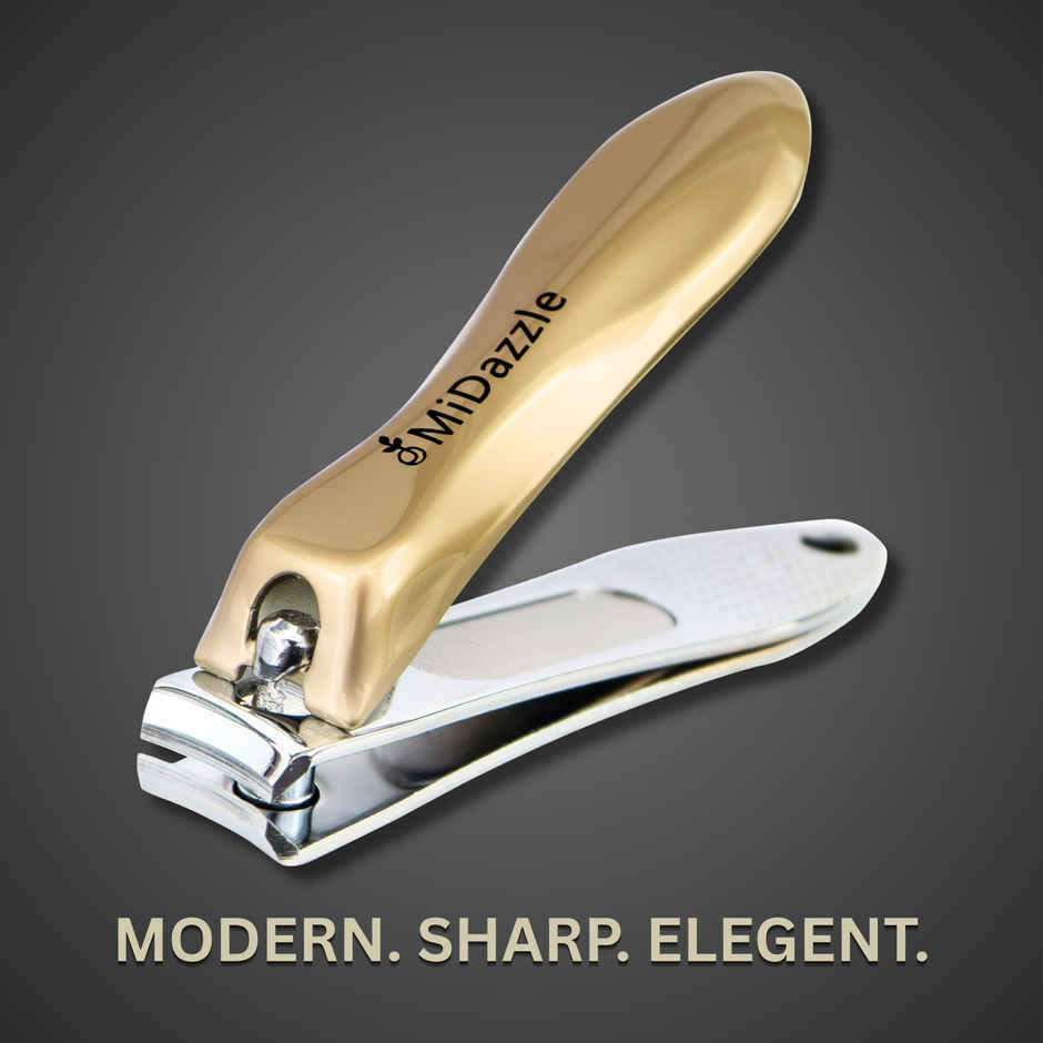 Midazzle Curve Nail Clipper, Fingernail and Toenail Cutter | Elegant Gold | MINA3708
