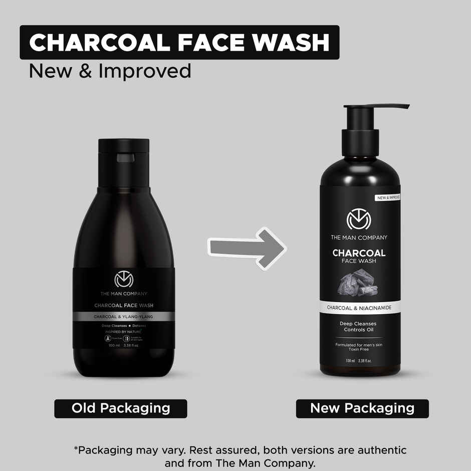 The Man Company Charcoal Face Wash with Niacinamide | Deep Cleanse & Oil Control