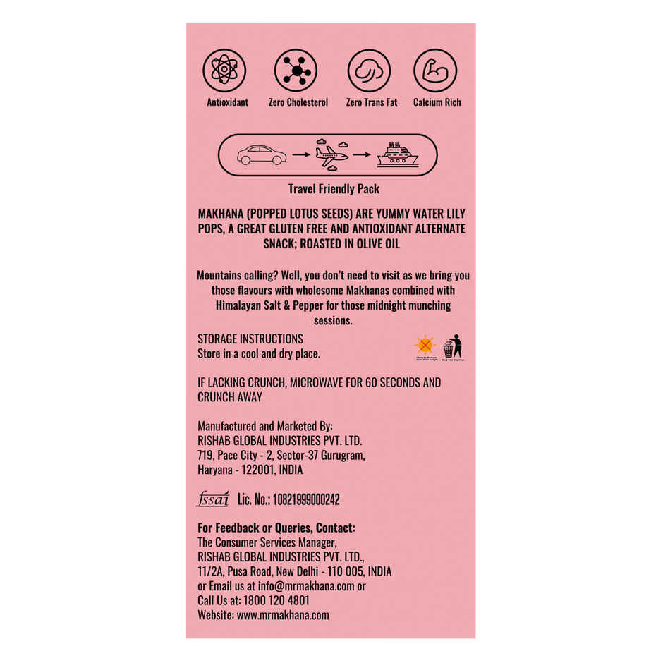 Mr Makhana Super Snack - Himalayan Salt And Pepper