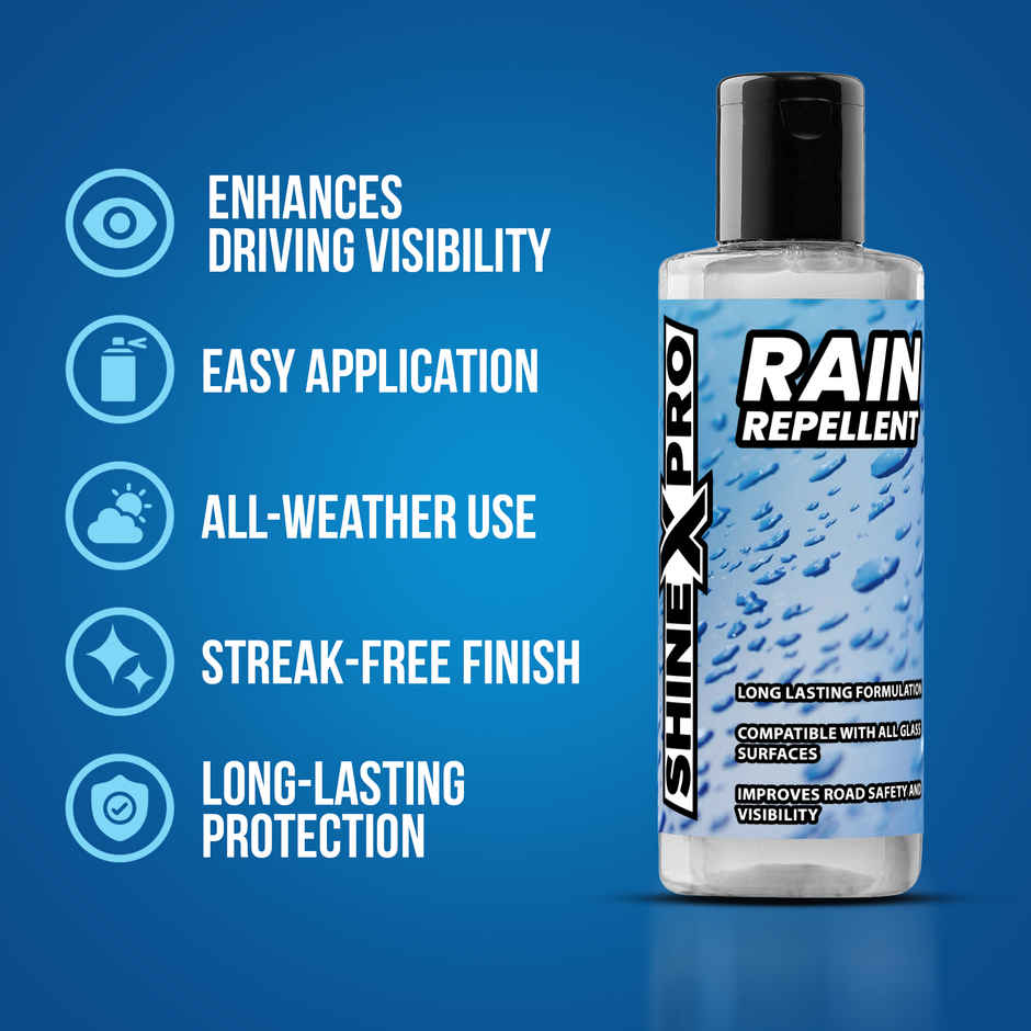 ShineXPro Rain Repellent For Car Windshield | Long Lasting Hydrophobic | Safe For All Glass