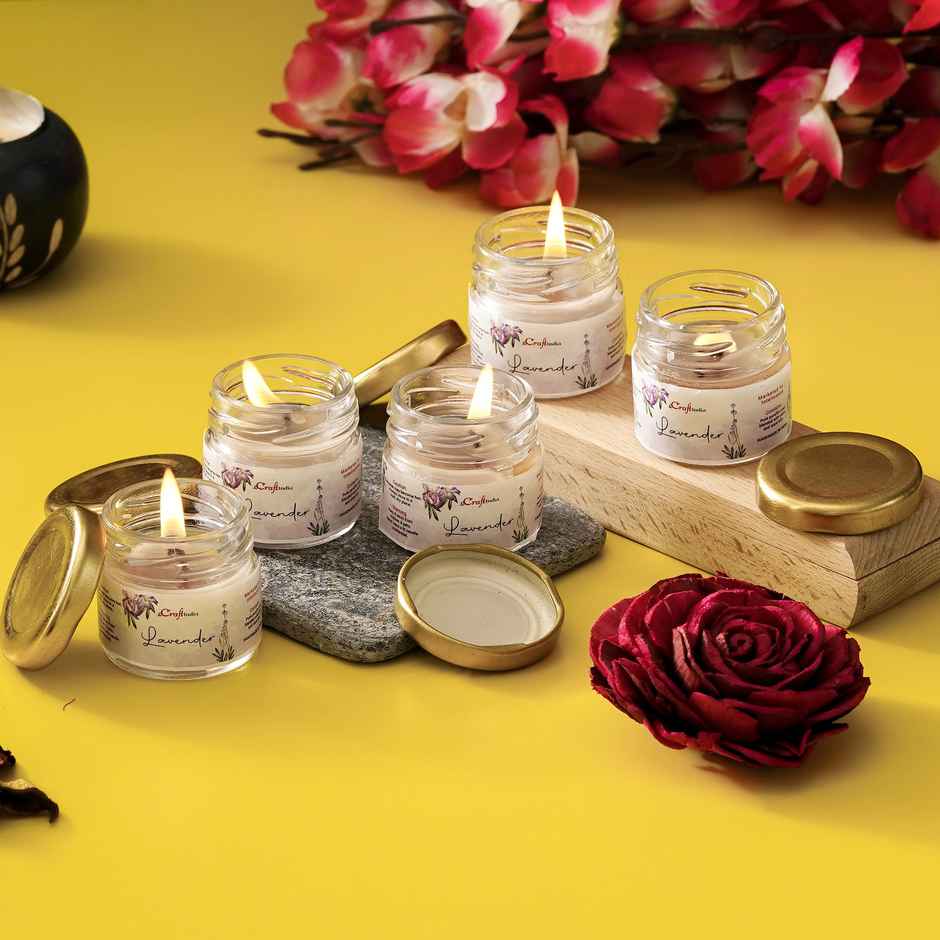 Mini Jar Lavender Scented Candles | Home Decor | Ecraftindia