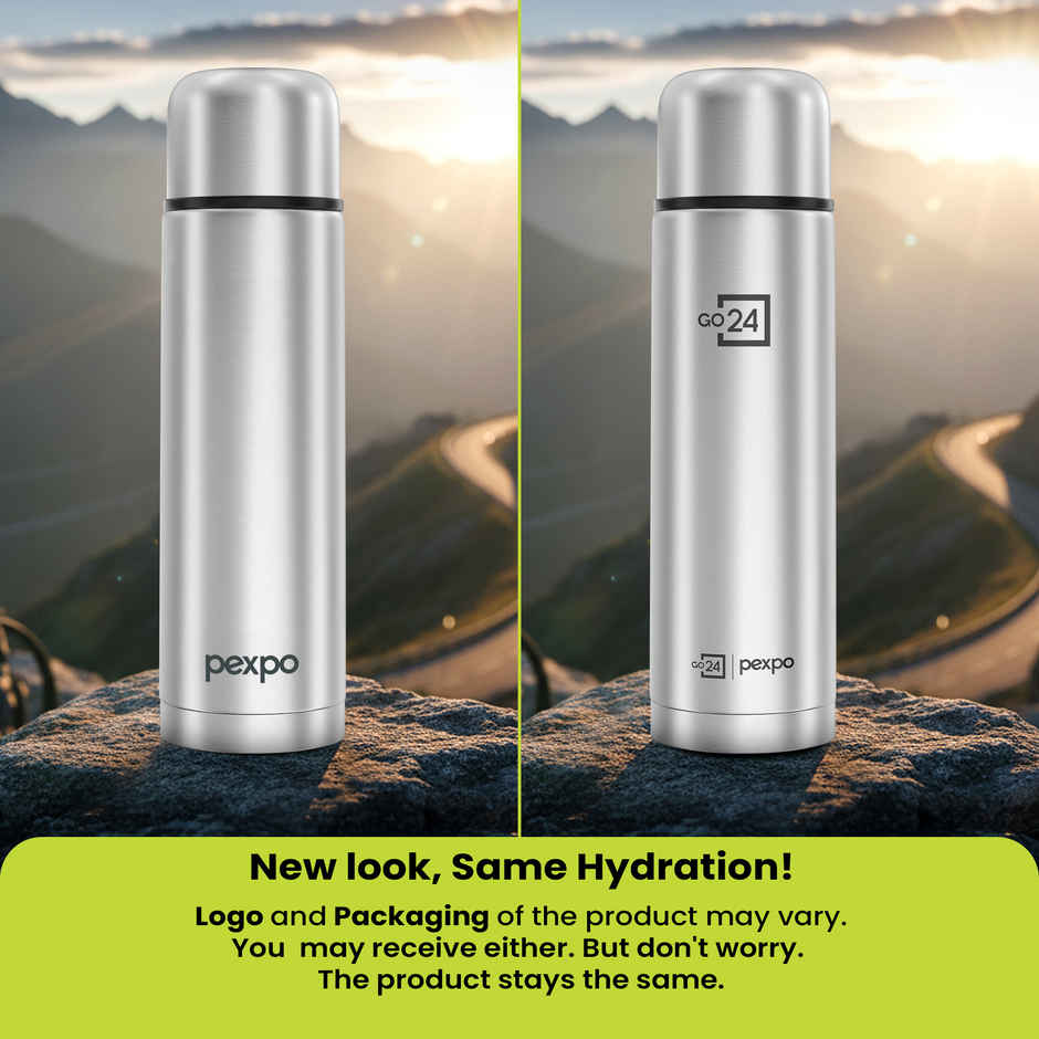 Pexpo 24 Hrs Hot And Cold Flask With Jute-Bag Vacuum Insulated Flamingo | 1 L