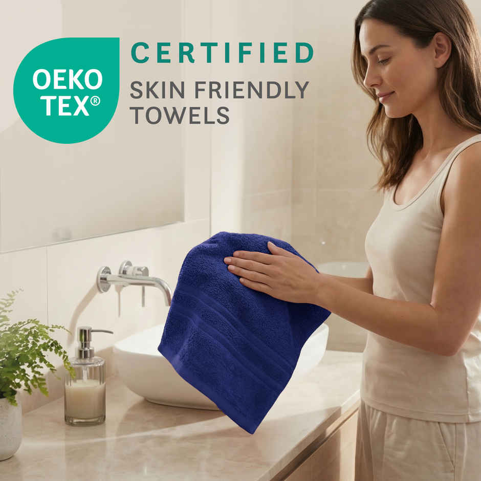 Mytrident Cotton Hand Towel | 400 GSM | Gym Towel Set - New Navy
