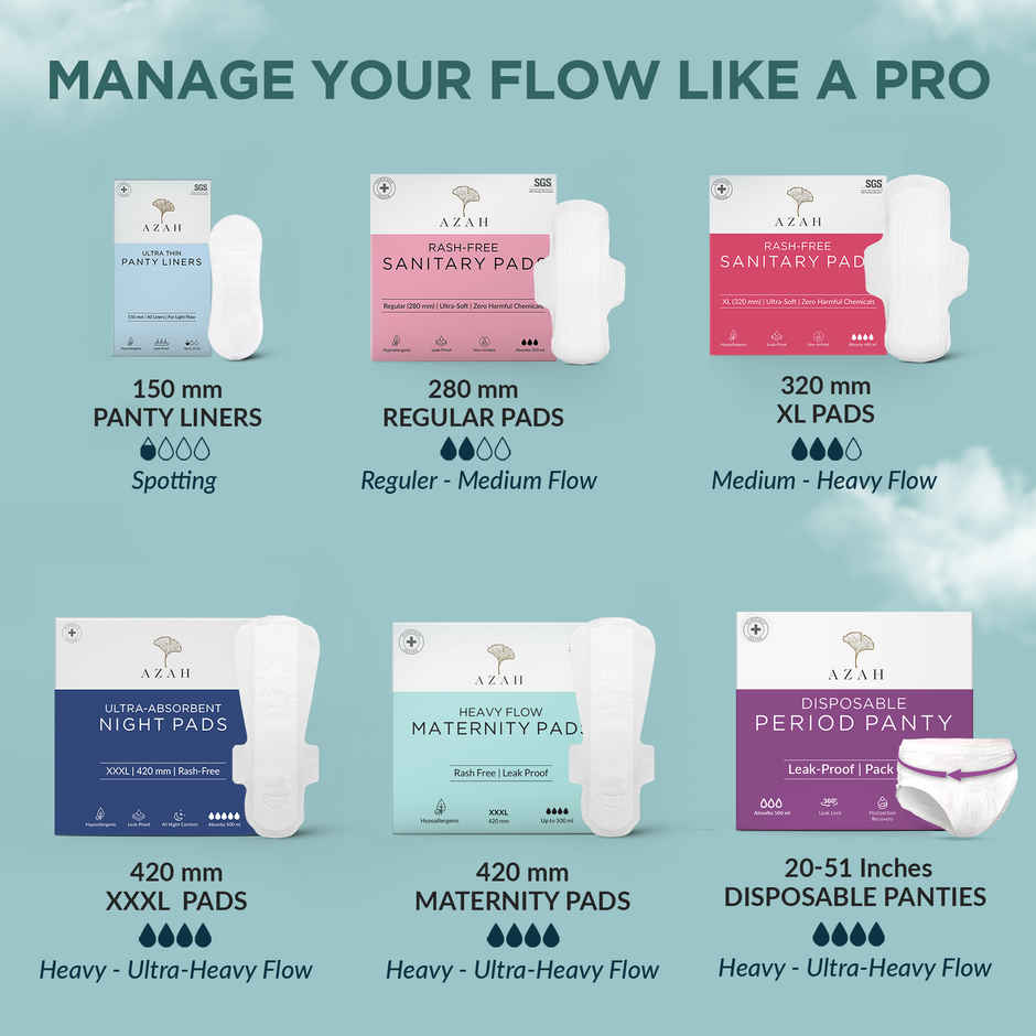 Azah Heavy Flow Maternity Pads | XXXL | 12 pcs