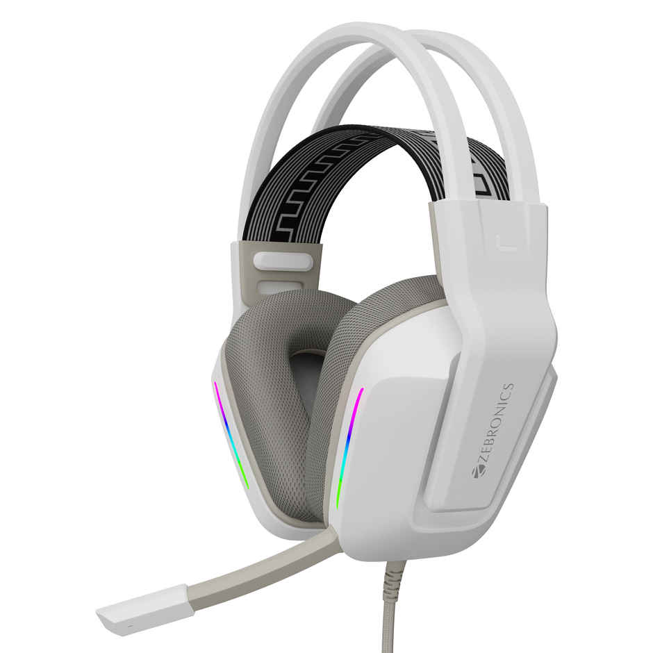 Zebronics Havoc Premium Gaming Over Ear Wired Headphone With Dolby Atmos Subscription (White)
