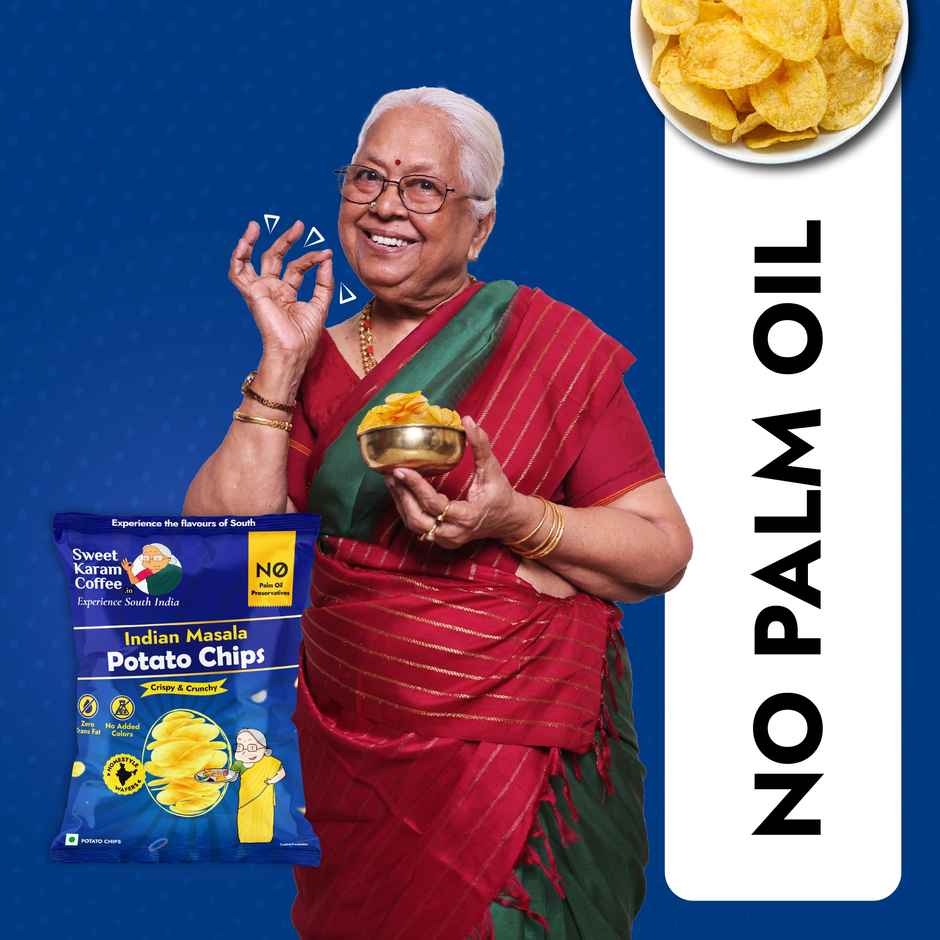 Sweet Karam Coffee Indian Masala Potato Chips - No Palm Oil Combo 