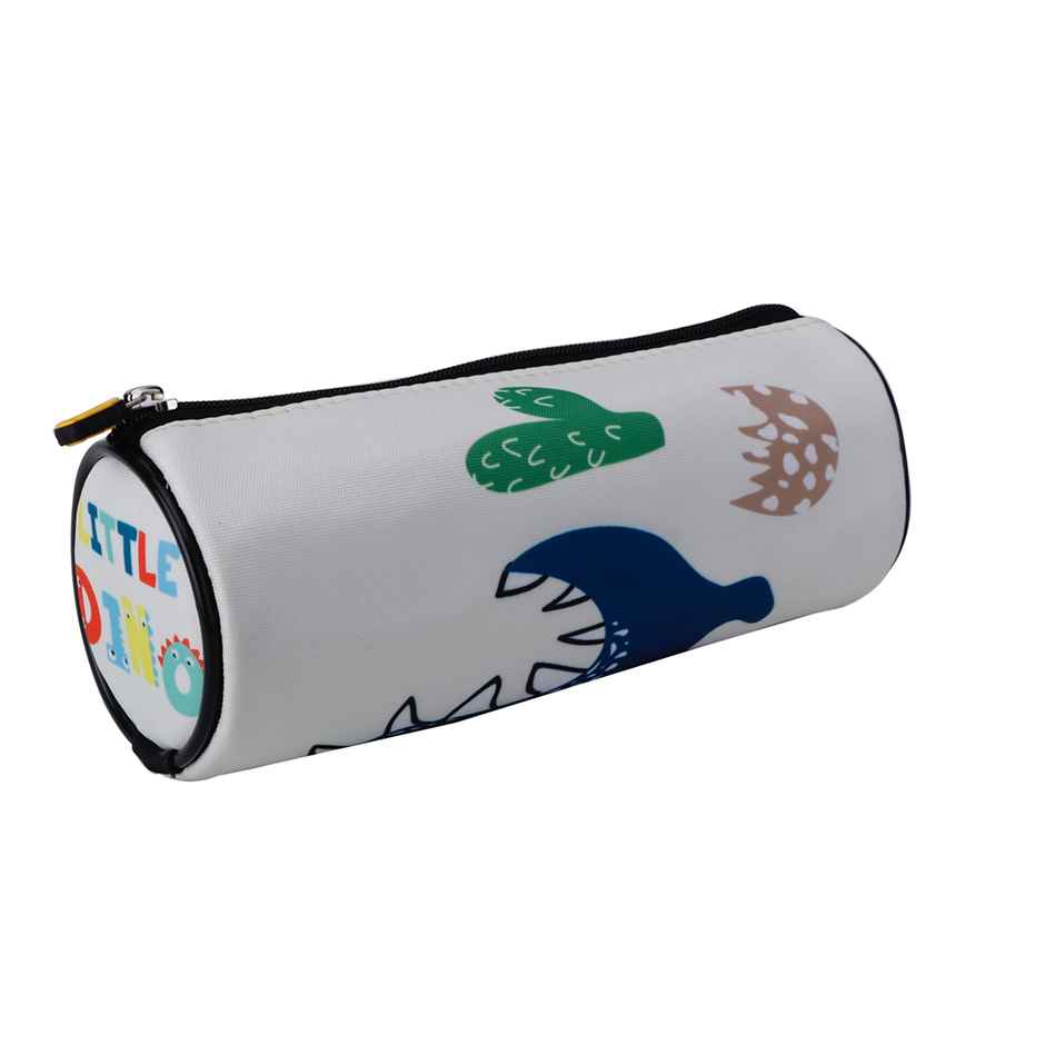 Qips Cylindrical Shaped Zip Closure Printed Pencil Bag | 00046-Qips