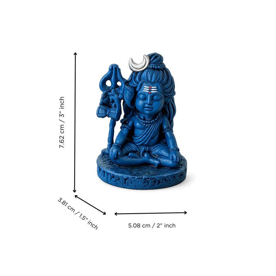 Meditating Lord Shiva Idol | Blue Shiv Murti with Trishul | eCraftIndia