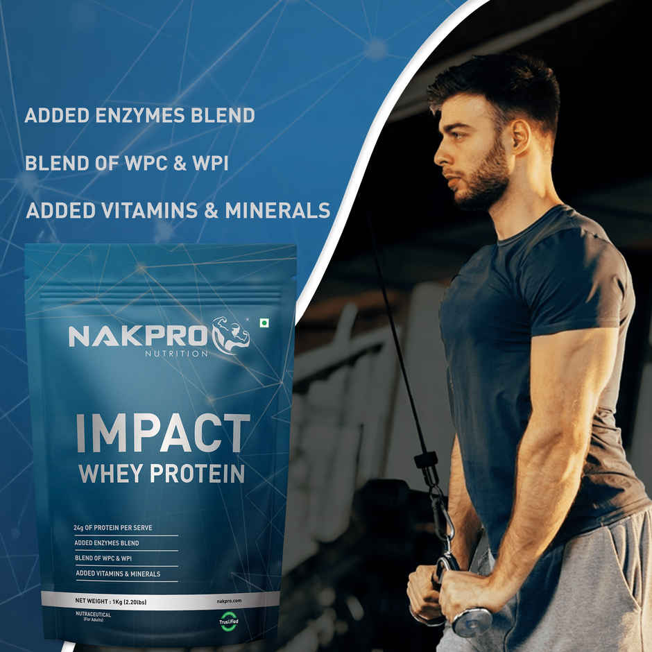 NAKPRO Impact Whey Protein blend |Isolate & Concentrate|Trustified Certified | Chocolate