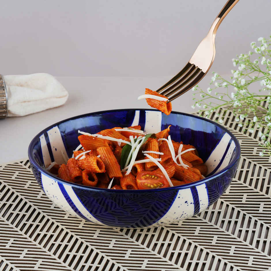 BlackCarrot Blue Splash Snack Bowl Set | Blue & White | Animal Bone Ash Free Stoneware