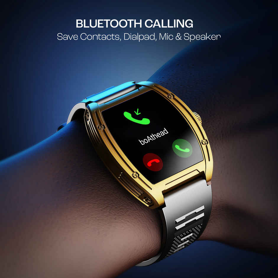 boAt Enigma Ascend Smartwatch | 1.76" Display | Functional Crown - Midnight Gold
