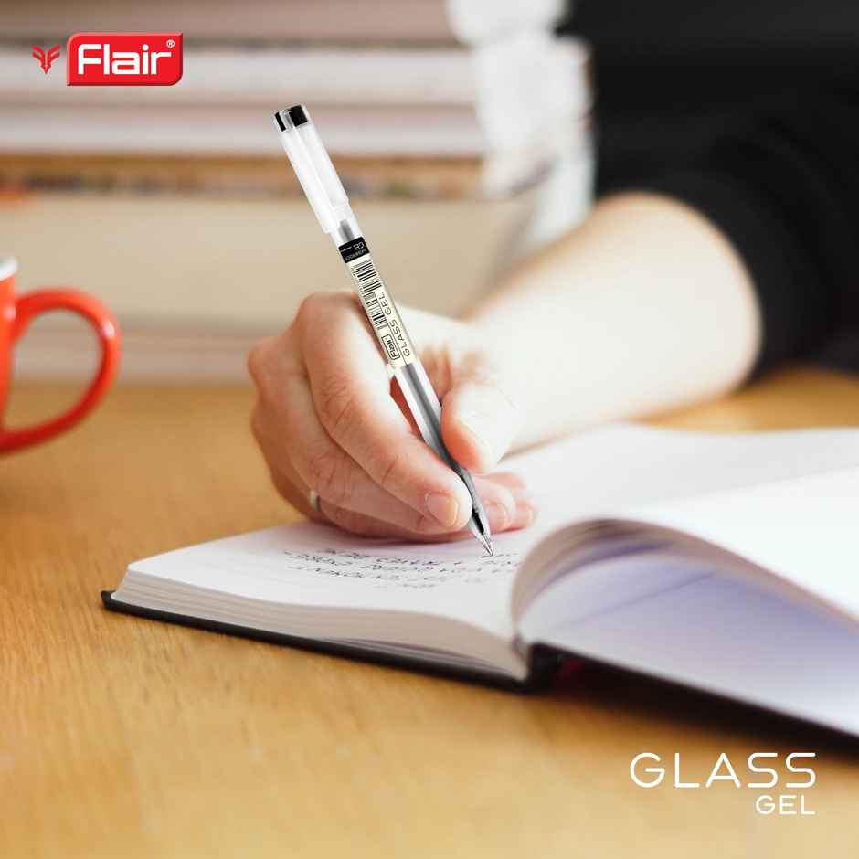 Flair Glass Gel Pen Black Pack Of 5