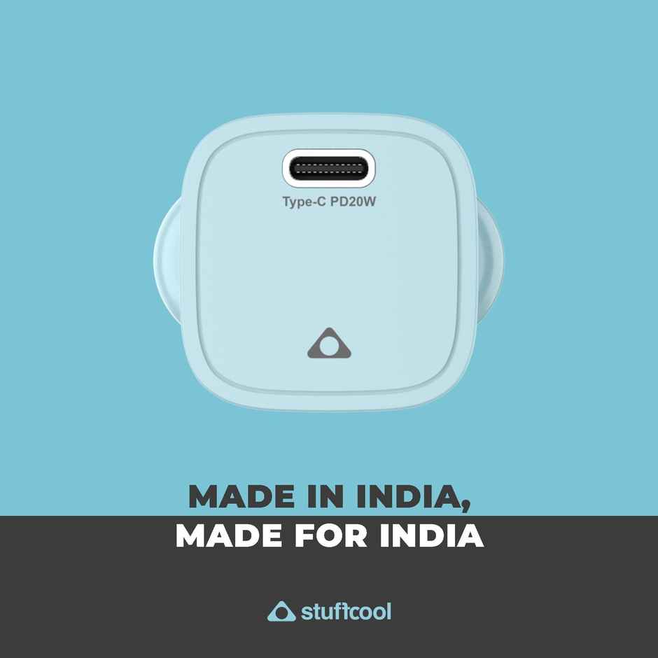 Stuffcool Nuevo 20W Smallest Wall Charger for iPhone (Blue)