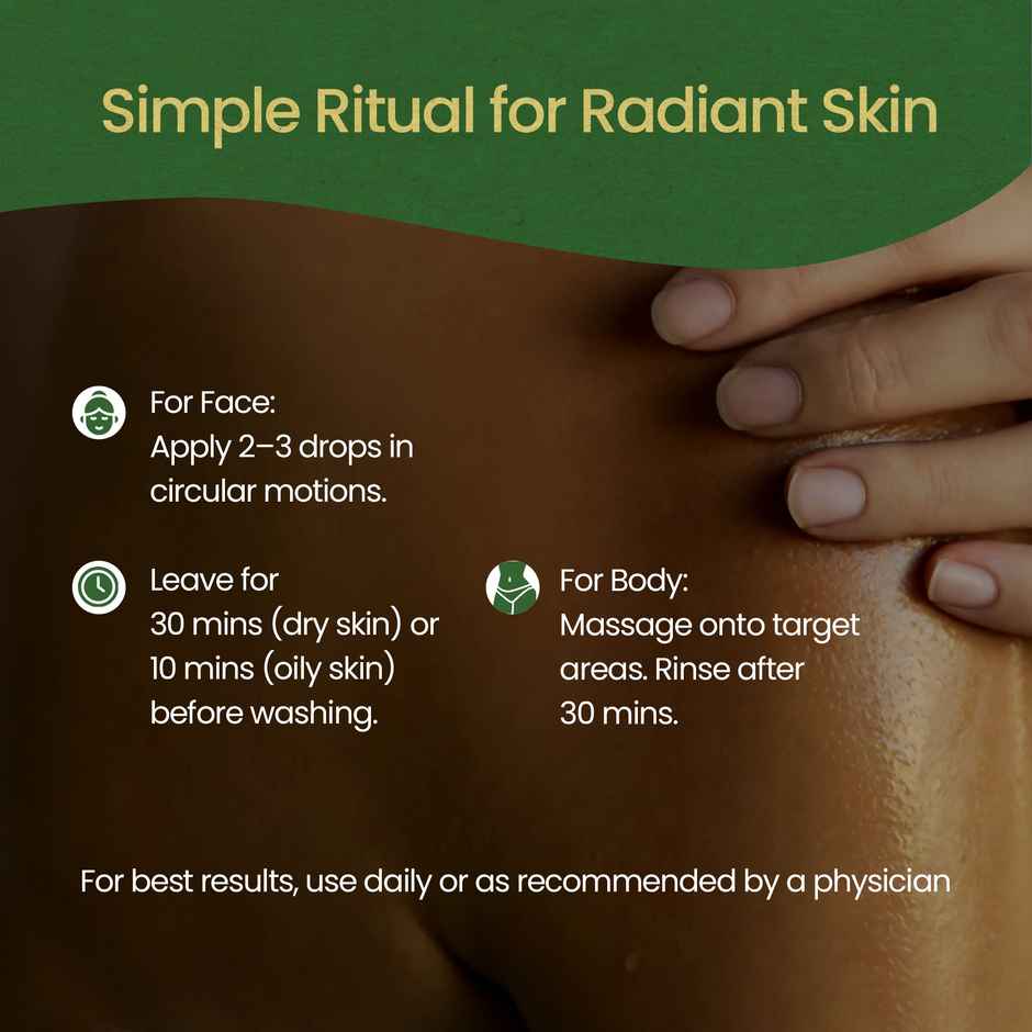 Kerala Ayurveda Nalpamaradi Oil | De-Tan, Sun Damaged Pre-Bath Face & Body Oil |With Fresh Turmeric