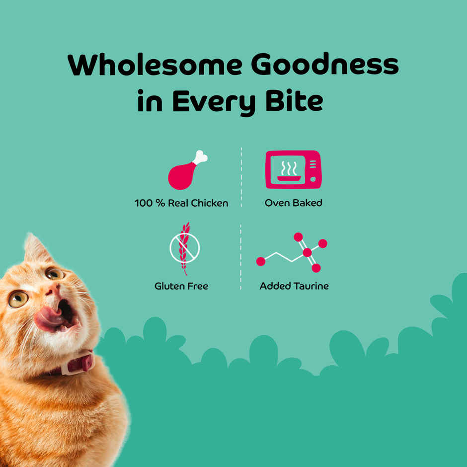 Applod Chicken & Wheat Grass Crunchy Cat Treat | For Kitten & Adult Cats