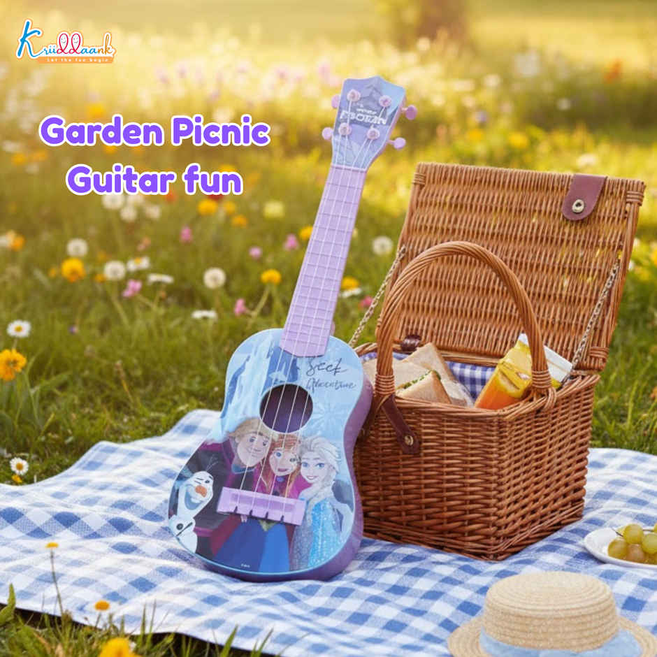 Kriiddaank Frozen Big Guitar, 4 Strings -  23 Inch; 58 cm, Early Music Learning and Development  Toy