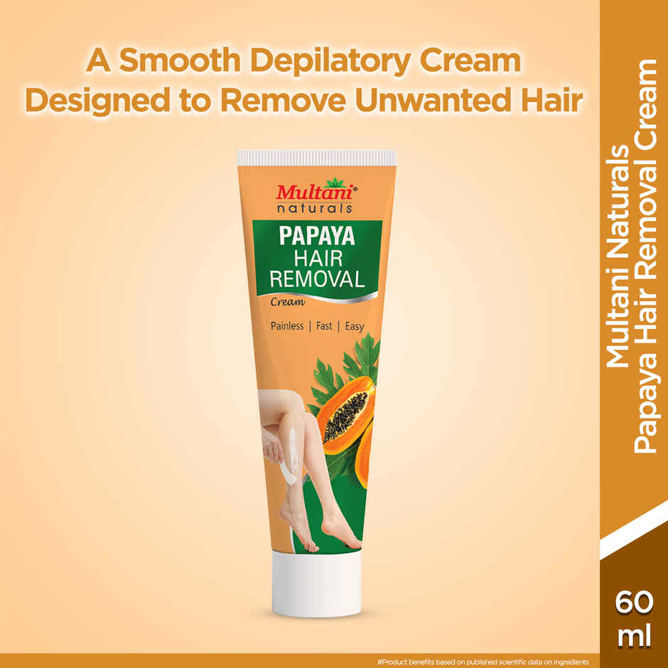 Multani Naturals Papaya Hair Removal Cream | Painless & Easy
