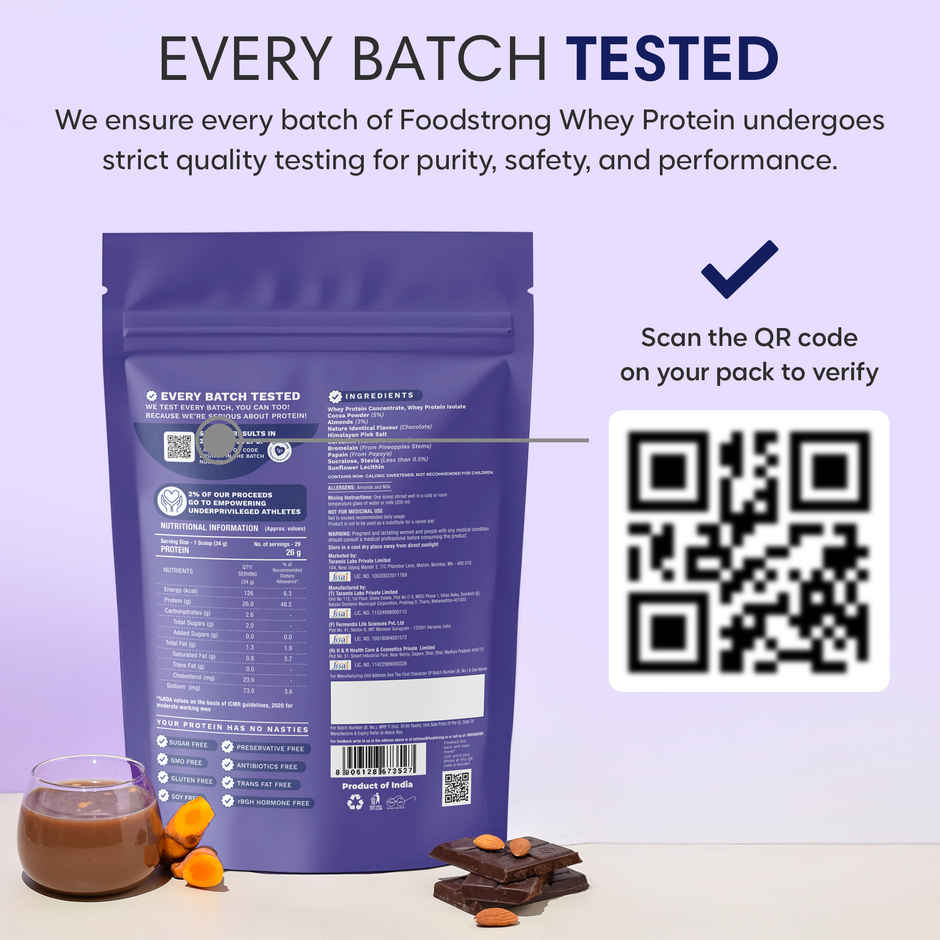 Foodstrong Whey Protein Powder Chocolate Almond