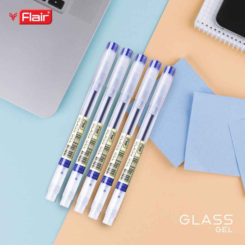 Flair Glass Gel Pen Blue Pack Of 5
