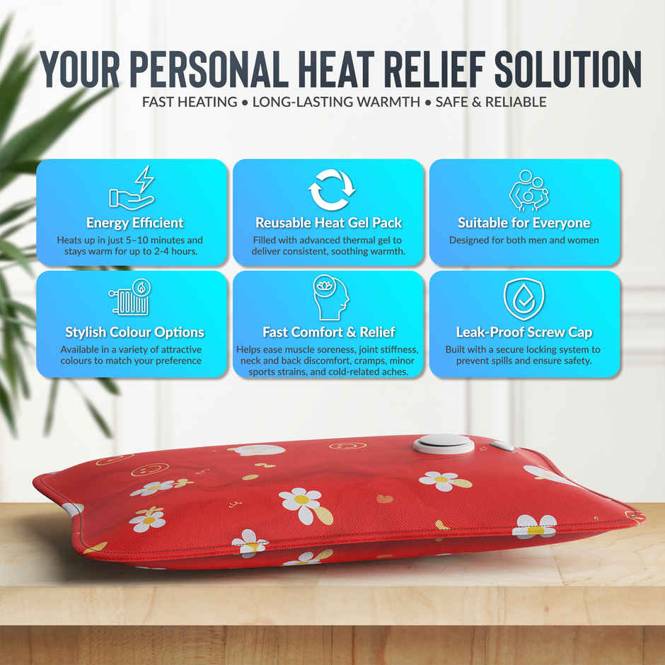 Aroma HGB5 Heating Warm Gel Bag For Backpain, Cramps, Bedwarmers, Joint Pain Relief Design May Vary