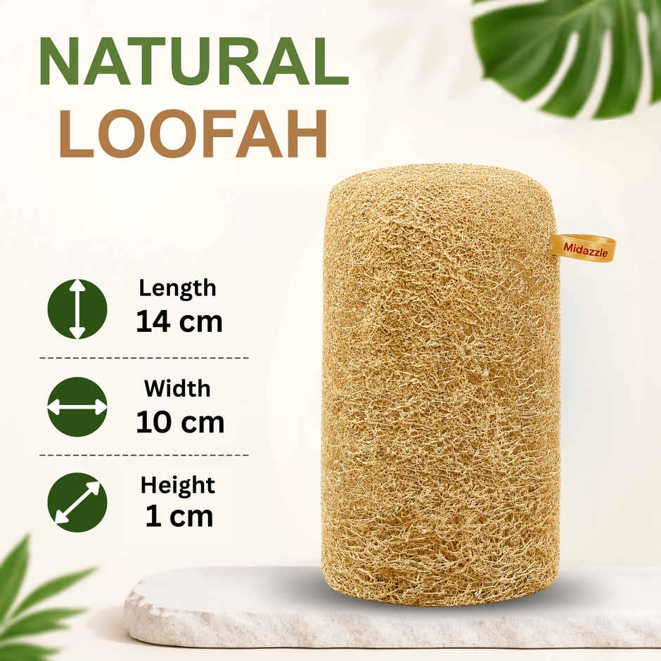 Midazzle 100% Natural Body Scrubber Organic Loofah for Bathing | Long | MIOL6101