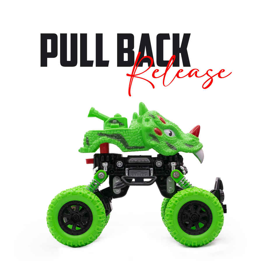 SEEDO No Battery Mechanical and Friction Power Pull Back Dino 1 | Green