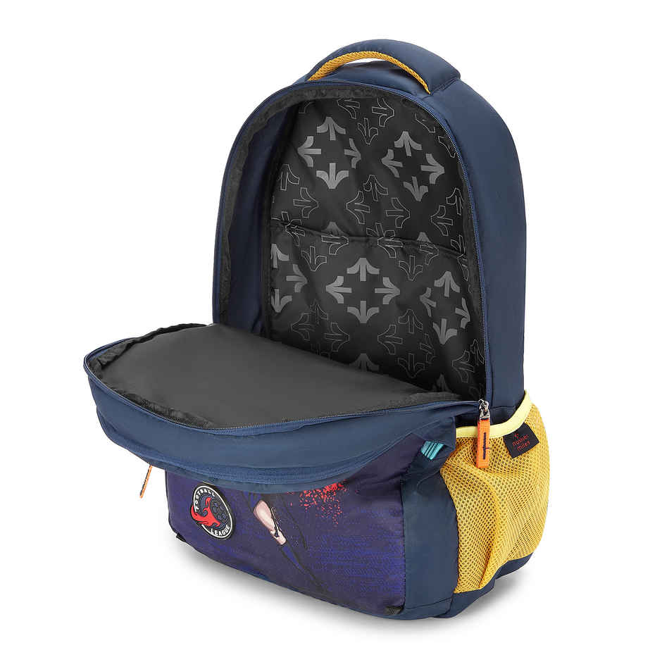 Nasher Miles Football Strike Backpack- Unisex- 3 Compartment College Bag- Navy Blue- 45L