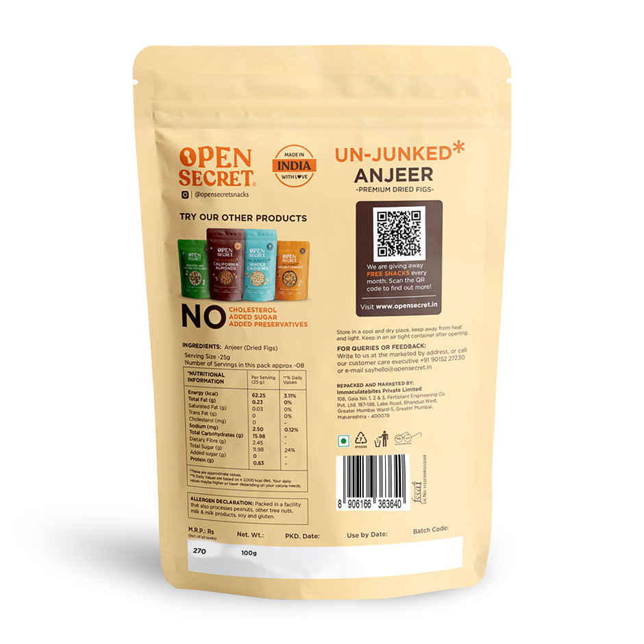 Open Secret Premium Anjeer | Fig | Dry Fruits