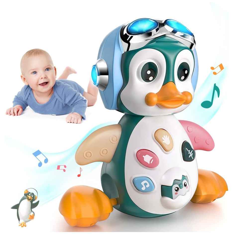 Kidology Crawling Duck Musical Toy | Gift For 1-Year Babies & Toddlers - Blue