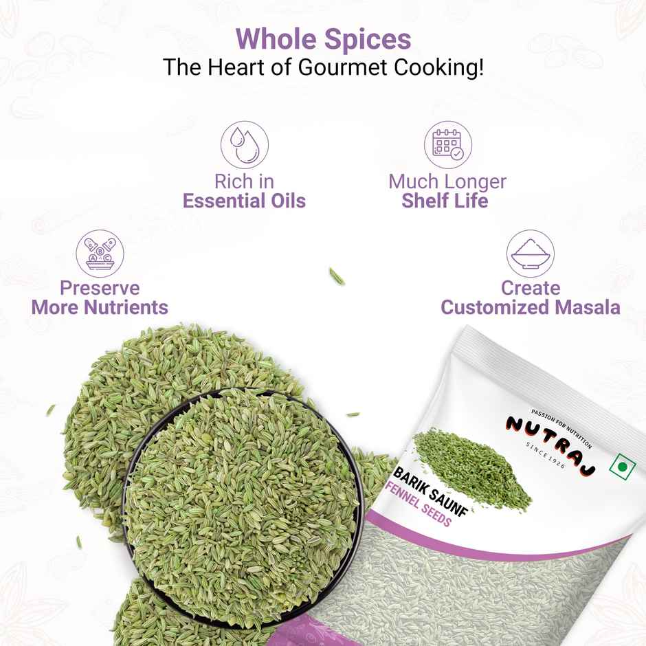 Nutraj Classic Barik Saunf (Fennel Seeds) Pouch