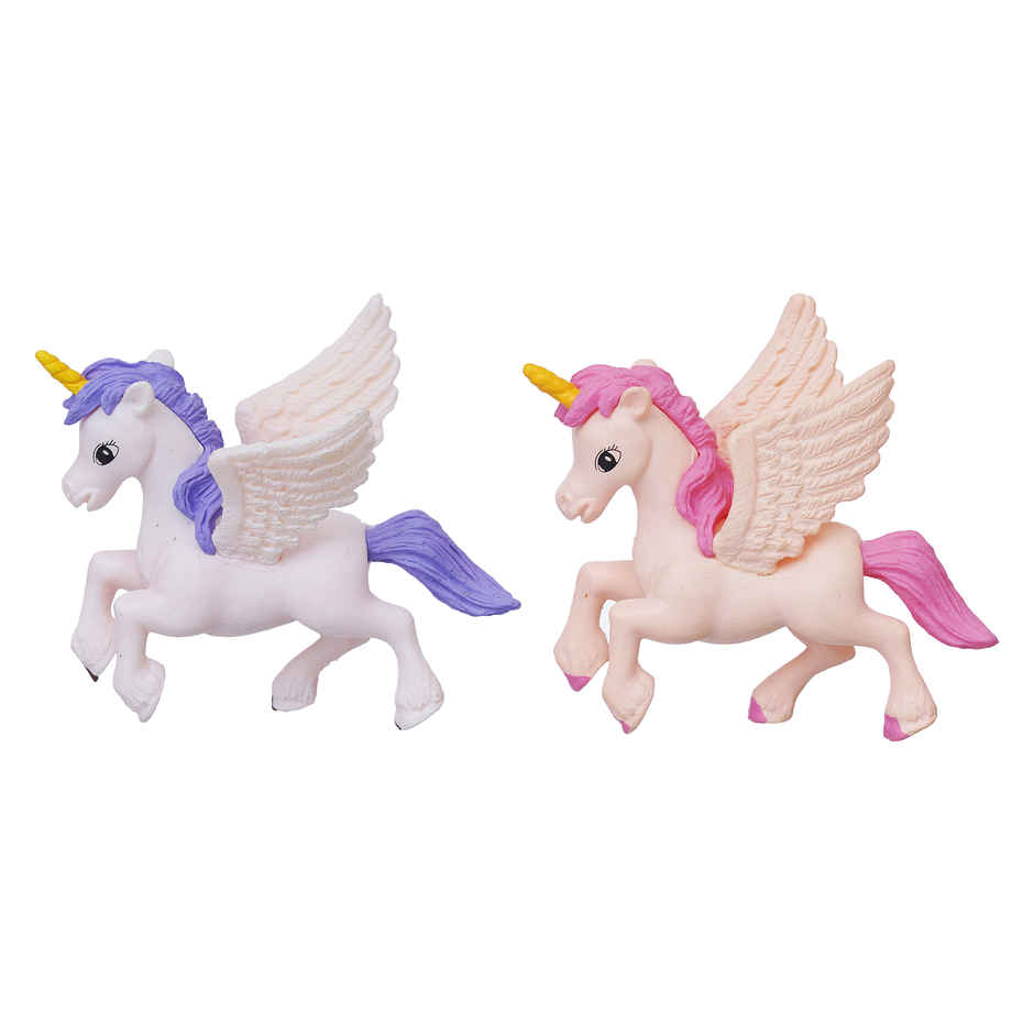Miniature Unicorn Horse Statues | Animal Figurines Showpiece | Set of 2 | EcraftIndia