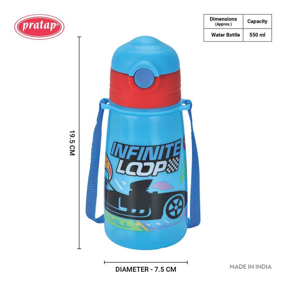 Hotwheels Bambi 550 ml Kids Water Bottle BPA Free with Sipper | PRATAP