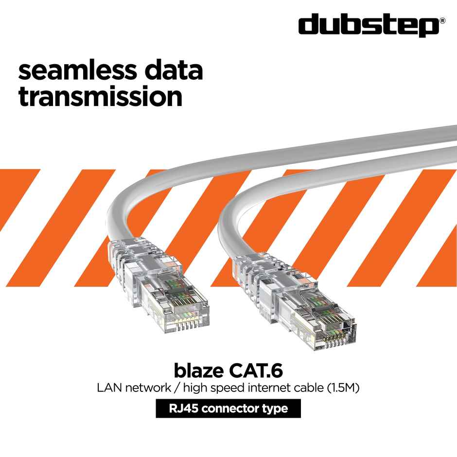 Dubstep Blaze Cat.6 High Speed Ethernet Lan Network Cable 1.5M (Grey)