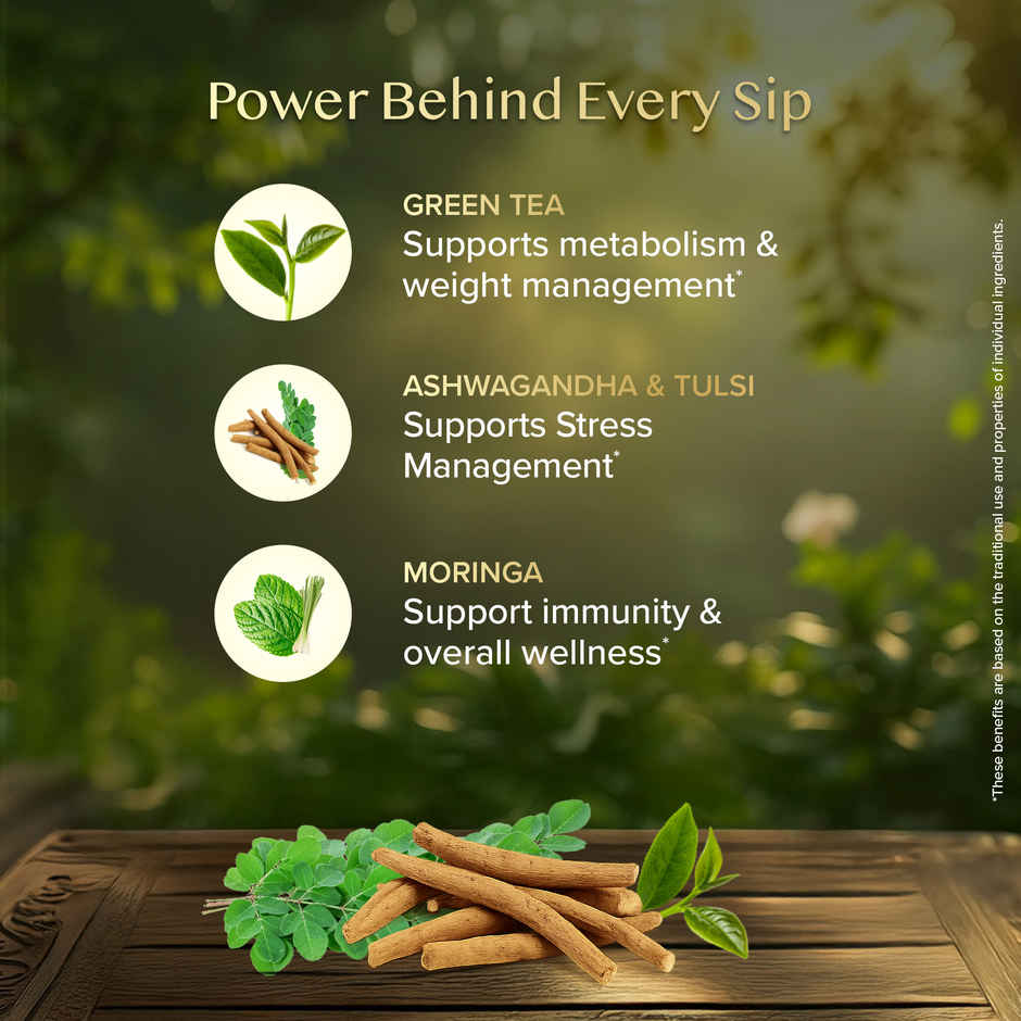 Vahdam Ashwagandha Moringa Tulsi Green Tea