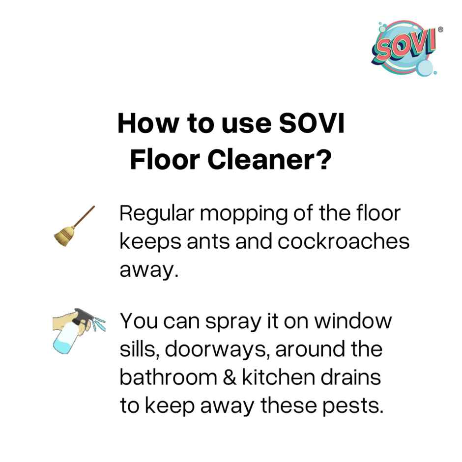 Sovi Vinegar Powered - Floor Cleaner | Ants - Cockroach Repellant | Premium French Lavender