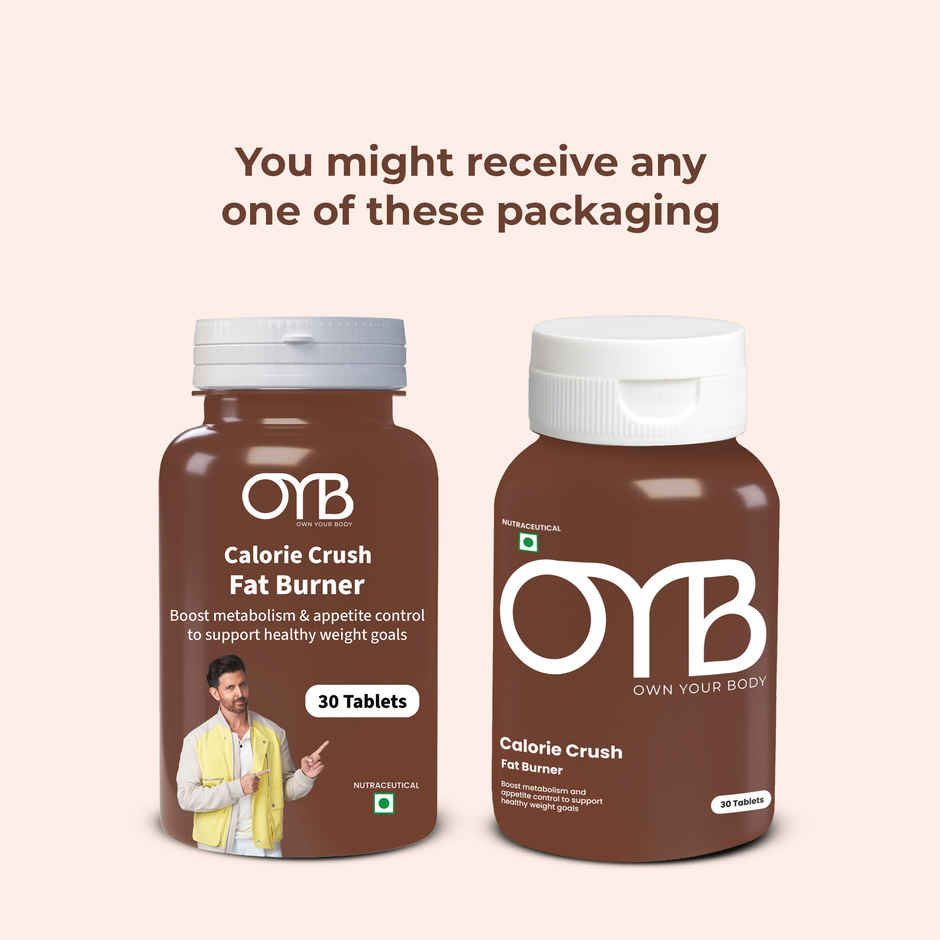OYB Fat Burner with Garcinia, Green Tea & ACV | 30 Tablets | OYB Calorie Crush