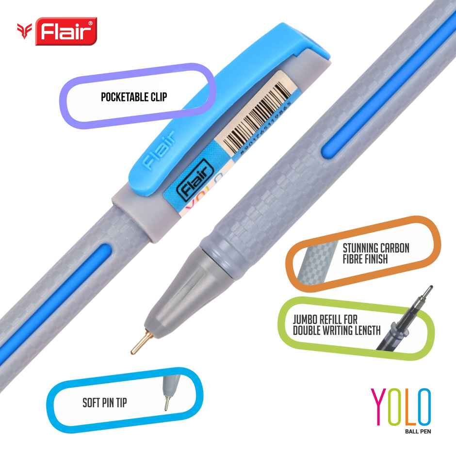 Flair Yolo Ball Pen Blue Pack Of 5