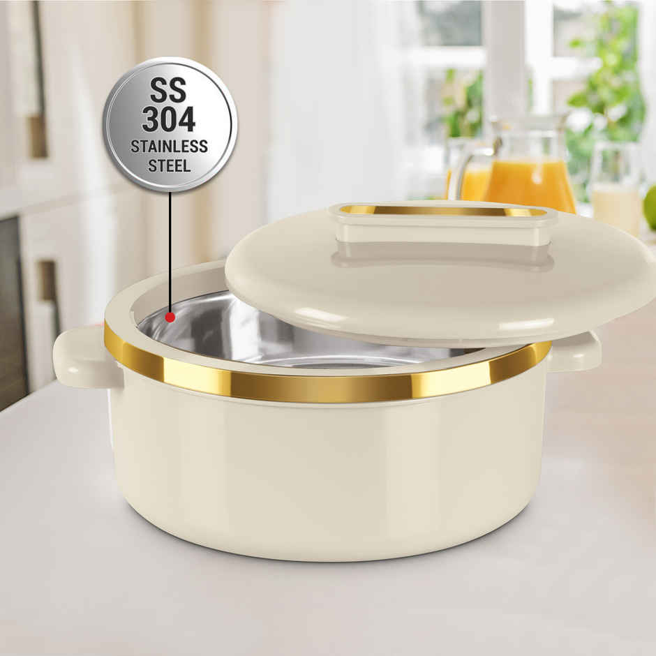 Milton Curve Inner Stainless Steel Casserole Set of 3 Ivory