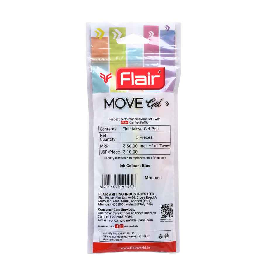Flair Move Gel Pen Pack of 5
