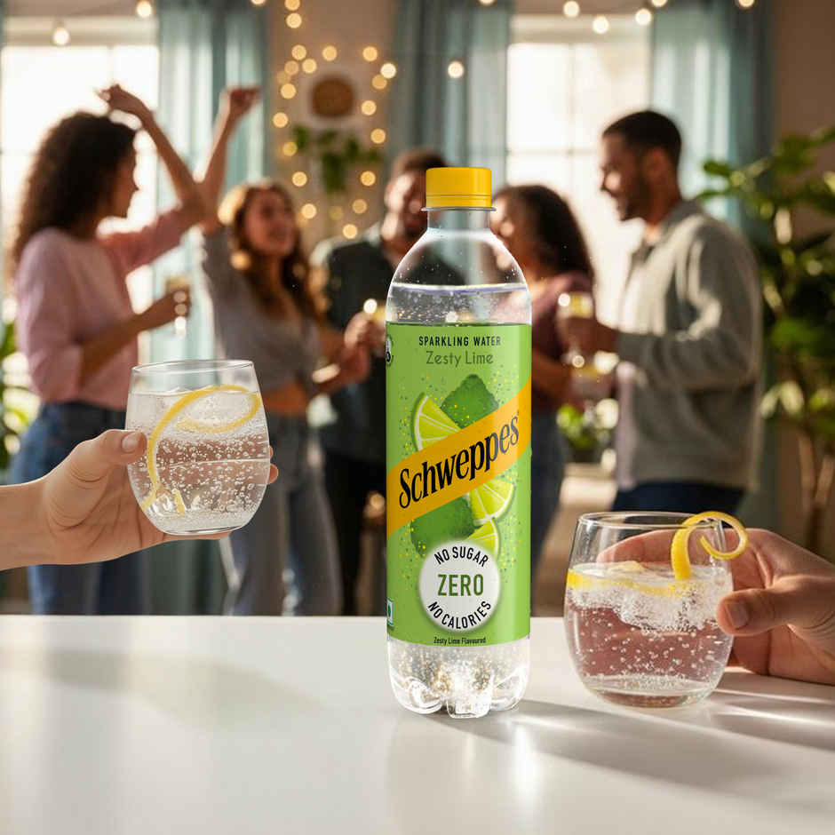 Schweppes Sparkling Water Zesty Lime | Zero Calories Flavoured Sparkling Water | The Coca-Cola Company