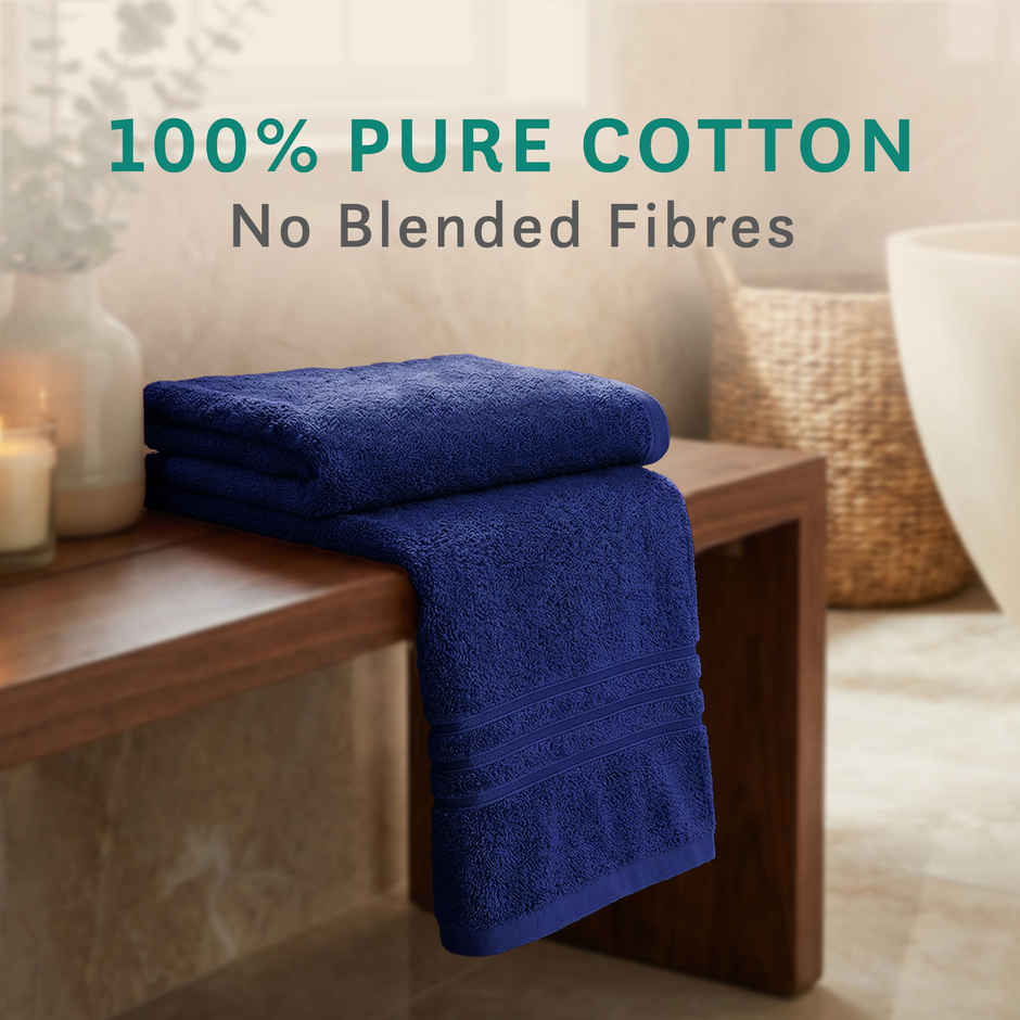 Mytrident Comfort Living Cotton Bath Towel | 28 in x 55 in | New Navy