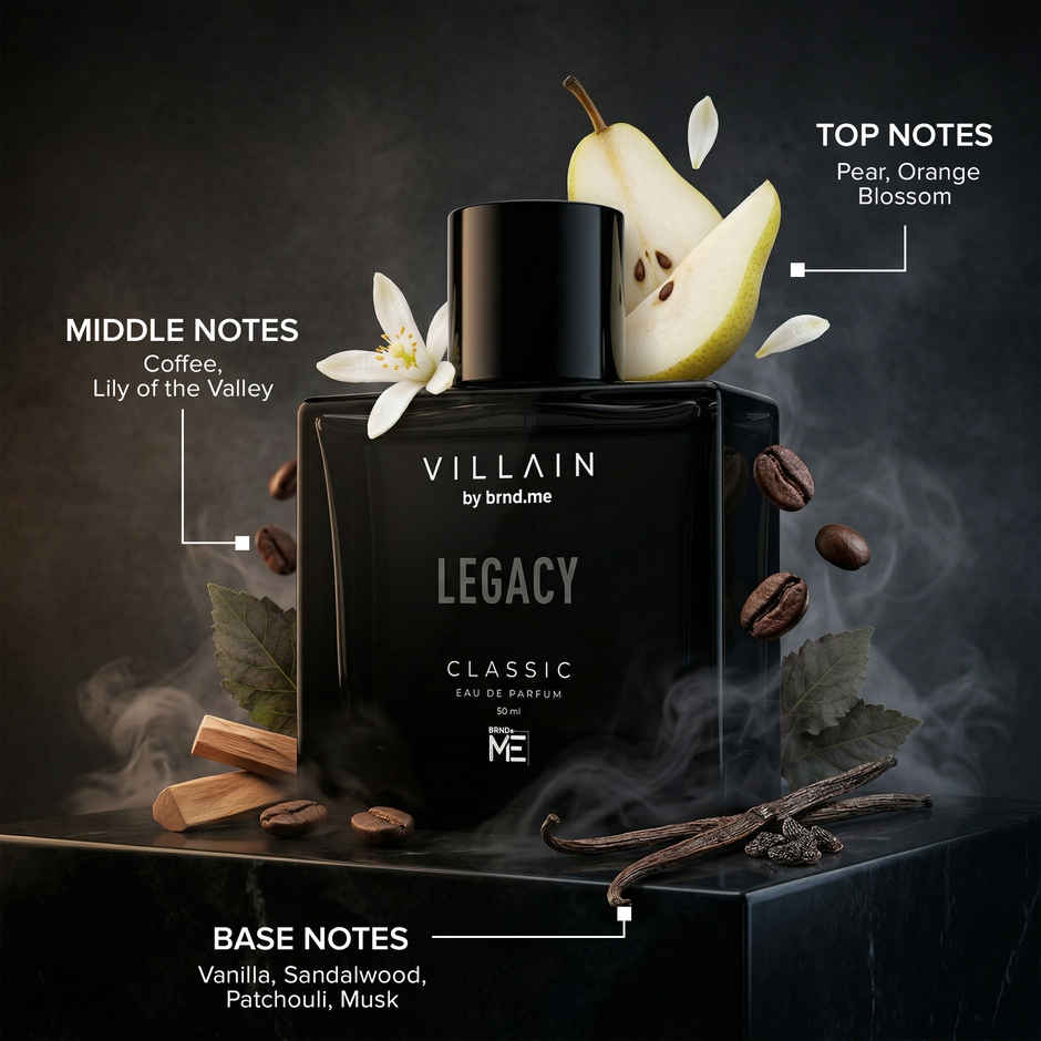 VILLAIN Legacy Classic Perfume for Men | Woody Floral EDP | Long Lasting