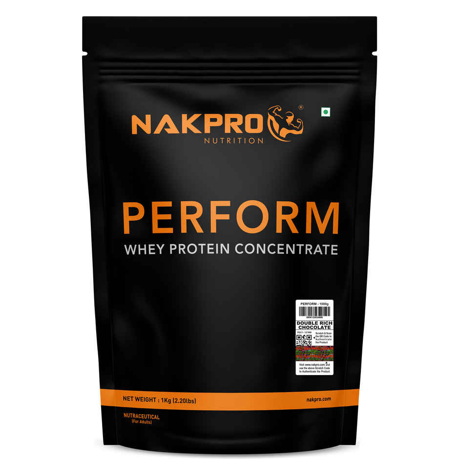 Nakpro Perform Whey Protein Concentrate |Trustified Certified | Double Rich Chocolate