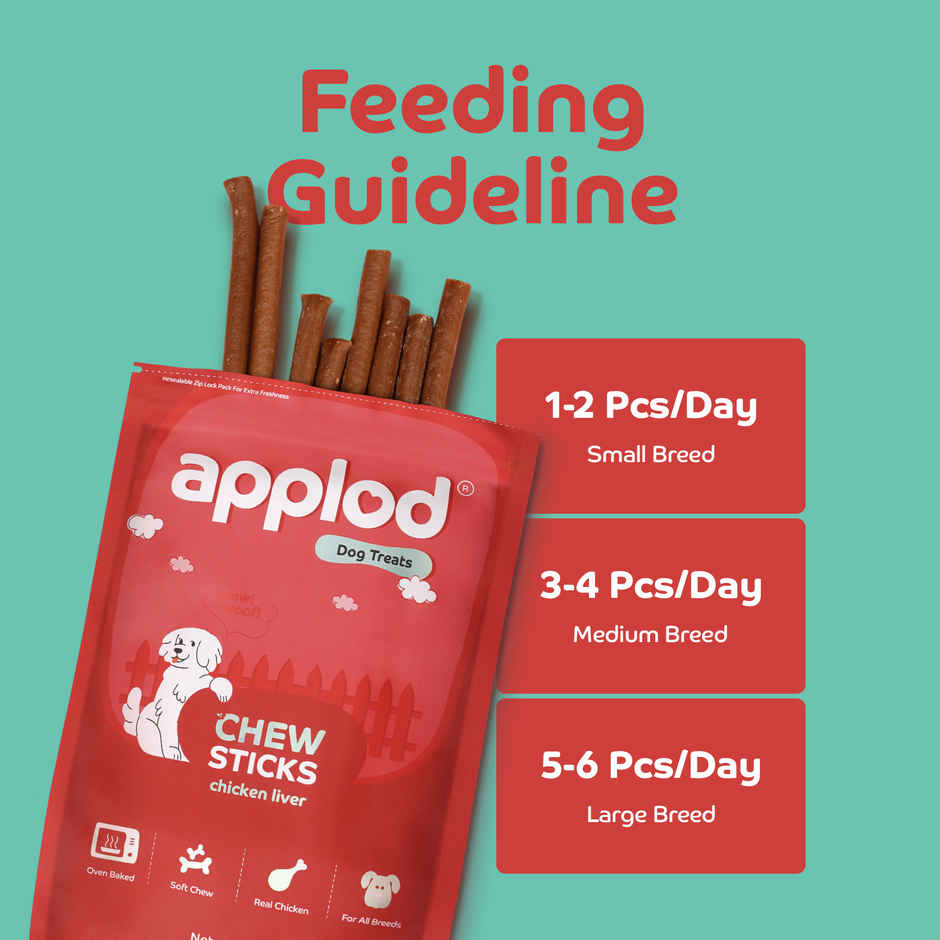 Applod Chicken Liver Chew Sticks Dog Treat | For Puppy & Adult | Suitable for all breeds